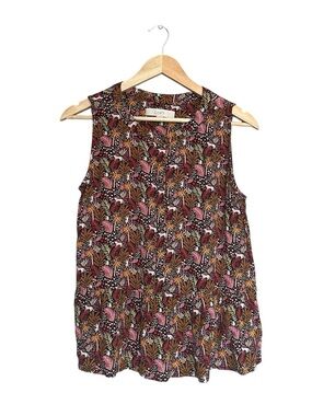 LOFT Paradise Henley Peplum Shell Top